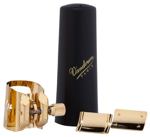 Vandoren Optimum Ligature & Plastic Cap for Baritone Sax V16 Ebonite Mouthpiece- LC090P