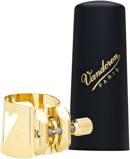 Vandoren OPTIMUM リガチャー アルトサックス LC07P Vandoren Optimum Alto Sax Gold Plated Ligature & Plastic Cap