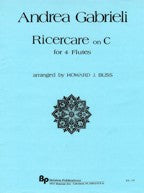 BRIXTON BOOK - RICERCARE ON C for four C flutes by Andrea Gabrieli