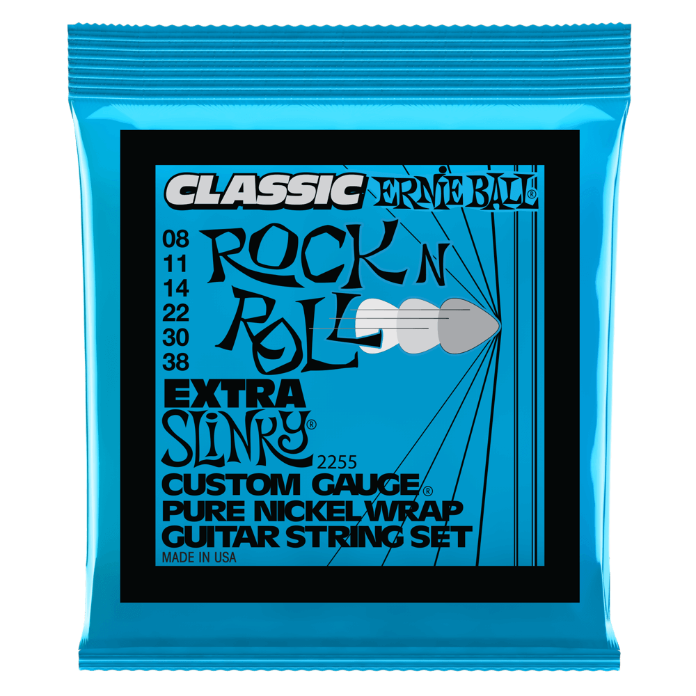 Ernie Ball Extra Slinky Classic Rock N Roll Pure Nickel Wrap Electric Guitar Strings - 8-38 Gauge