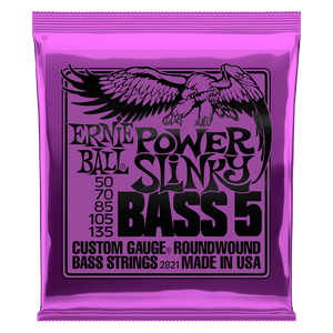 Ernie Ball Power Slinky 5-String Nickel Wound Electric Bass Strings - 50-135 Gauge - 2821