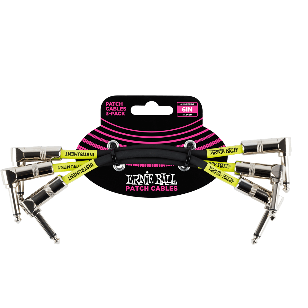 Ernie Ball 6" Angle / Angle Patch Cable 3-Pack - P06050