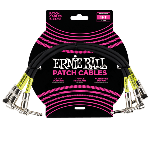 Ernie Ball 1' Angel / Angle Patch Cable 3-Pack - P06075