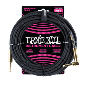 Ernie Ball 10' Braided Straight / Angle Instrument Cable - P06081