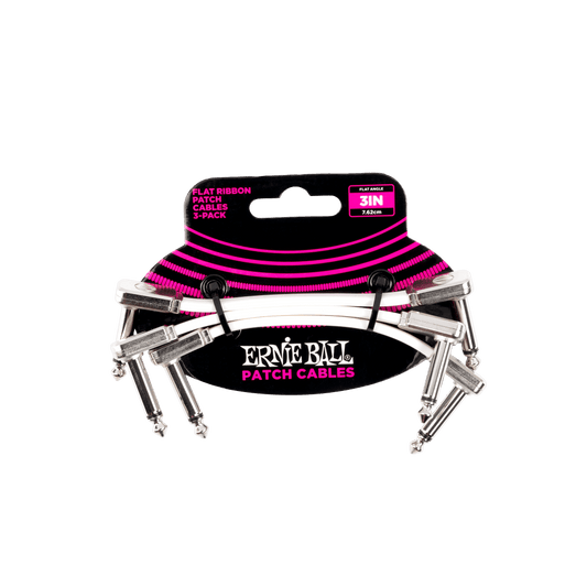 Ernie Ball 3" Flat Ribbon Patch Cable 3-Pack - P06384