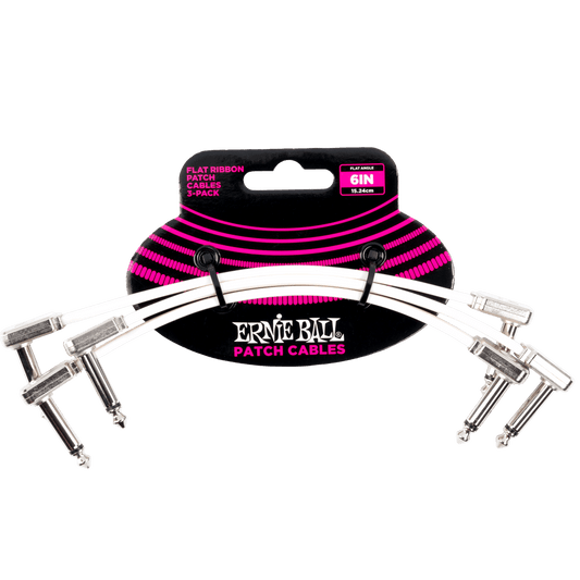 Ernie Ball 6" Flat Ribbon Patch Cable 3-Pack - P06385