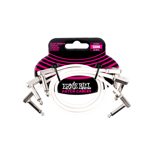 Ernie Ball 12" Flat Ribbon Patch Cable 3-Pack - P06386