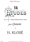 14 Etudes OP.18 For Clarinet - Klose