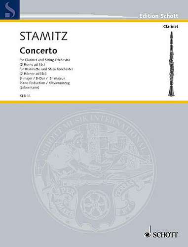 Concerto for Clarinet in B Flat for Clarinet & String Orchestra by Johann Stamitz