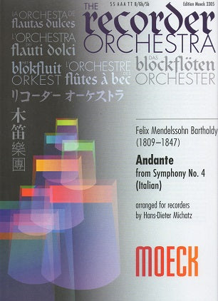 Moeck Book - Mendelssohn Bartholdy, Felix (1809 - 1847) ANDANTE, FROM SYMPHONY NO. 4 (ITALIAN)