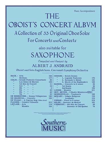 The Oboist's Concert Album by Albert Andraud - Piano Accompaniment Part