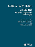 25 Studies in Scales and Chords for Bassoon, Op. 24 by Ludwig Milde Ed. Kamins & Short