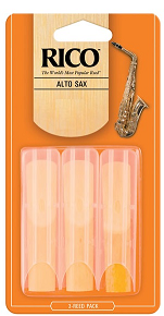Rico by D'addario Alto Saxophone Reeds Unfiled - 3 Pack