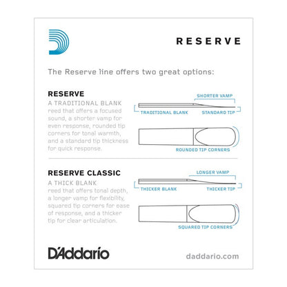 D'Addario Reserve Bb Clarinet Reeds - 10 Per Box