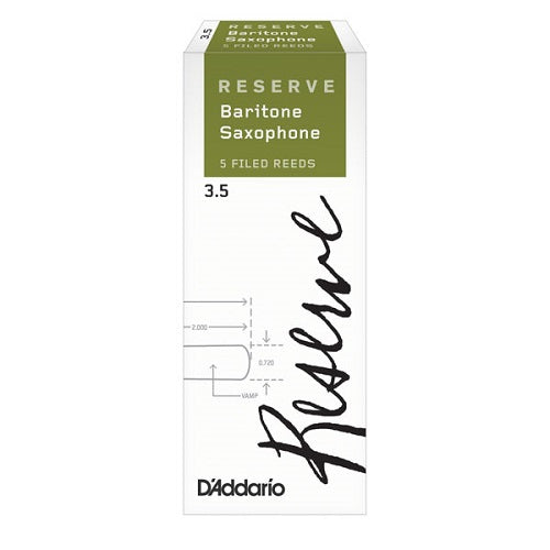 D'Addario Reserve Baritone Sax Reeds Filed - 5 Per Box