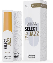 Load image into Gallery viewer, D&#39;Addario Organic Select Jazz Filed Baritone Saxophone Reeds - 5 Per Box