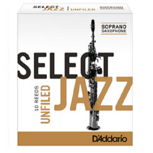 D'Addario Select Jazz Soprano Sax Unfiled Reeds - 10 Per Box