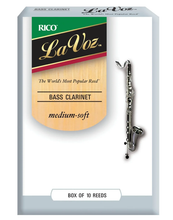Load image into Gallery viewer, La Voz Bass Clarinet Reeds - 10 Per Box