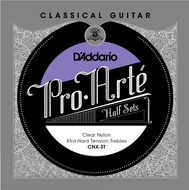 D'addario Pro-Arte Clear Nylon Treble, Extra Hard Tension Half Set Classical Guitar Strings