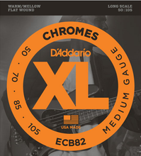 Load image into Gallery viewer, D&#39;addario Chromes, Medium, Long Scale, 50-105 Bass Guitar Strings - ECB82