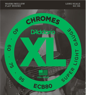 D'Addario XL Chromes, Super Light, Long Scale, 40-95 Bass Guitar Strings ECB80