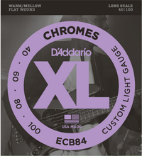 Load image into Gallery viewer, D&#39;addario Chromes, Custom Light, Long Scale, 40-100 Bass Guitar Strings ECB84
