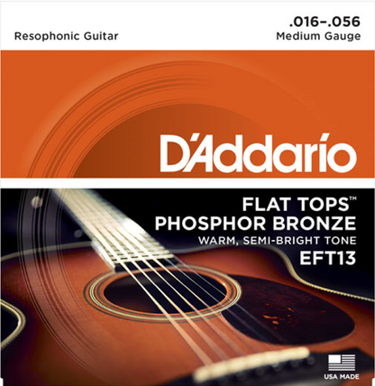 D'addario Flat Tops, Medium, 16-56 Resphonic Guitar Strings