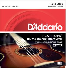 Load image into Gallery viewer, D&#39;addario Flat Tops, Medium, 13-56 Acoustic Guitar Strings