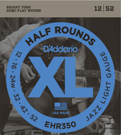 D'addario Half Rounds, Jazz Light, 12-52 Electric Guitar Strings EHR350