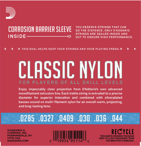 D'Addario Stydent Nylon, Hard Tension Classical Guitar Strings EJ27H