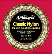 D'addario Student Nylon FRACTION, 3/4 Scale, Normal Tension Classical Guitar Strings