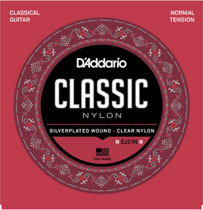 D'Addario Student Nylon. Normal Tension Classical Guitar Strings EJ27N