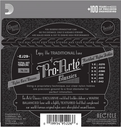 D'addario Pro-Arte Rectified TrebleS, Moderate Tension Classical Guitar Strings