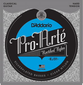 D'addario Pro-Arte Rectified TrebleS, Hard Tension Classical Guitar Strings