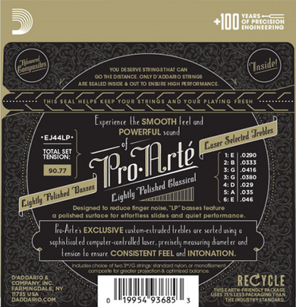 D'addario Pro-Arte Lightly Polished Composite , Extra-Hard Tension Classical Guitar Strings - EJ44LP