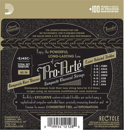 D'Addario Pro-Arte Composite, Hard Tension Classical Guitar Strings - EJ46C