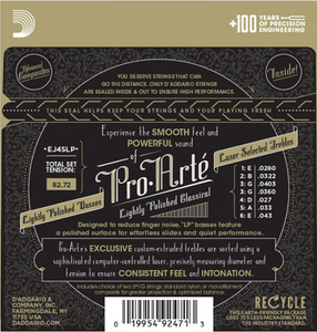 D'Addario Pro-Arte Lightly Polished Composite, Normal Tension Classical Guitar Strings - EJ45LP