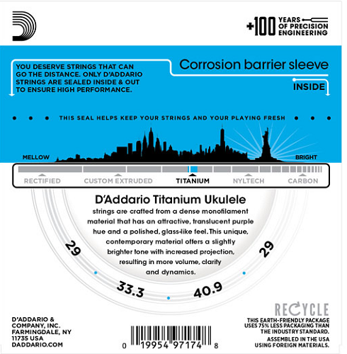 D'addario TITANIUM, Tenor Ukulele Strings