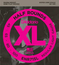 Load image into Gallery viewer, D&#39;addario Half Rounds, Regular Light, Super Long Scale, 45-100 Bass Guitar Strings
