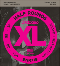 Load image into Gallery viewer, D&#39;addario Half Rounds, Regular Light, Short Scale, 45-100 Bass Guitar Strings