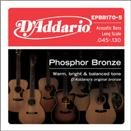 D'addario Phosphor Bronze 5-String, Long Scale, 45-130 Acoustic Bass Gutiar Strings