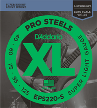 Load image into Gallery viewer, D&#39;addario Prosteels 5-String, Super Light, Long Scale, 40-125 Bass Guitar Strings