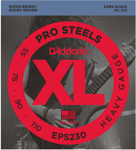 D'addario PROSTEELS, Heavy, Long Scale, 55-110 Bass Guitar Strings