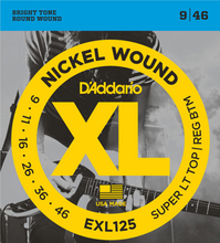 Load image into Gallery viewer, D&#39;Addario Nickel Wound, Super Light Top, Regular Bottom, 9-46 Electric Guitar Strings - EXL125
