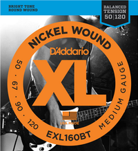 Load image into Gallery viewer, D&#39;addario Nickel Wound, Balanced Tension Medium, 50-120 Bass Guitar Strings EXL160BT