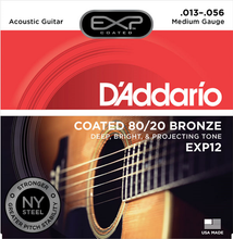 Load image into Gallery viewer, D&#39;addario Coated 80/20 Bronze, Medium, 13-56 Acoustic Guitar Strings