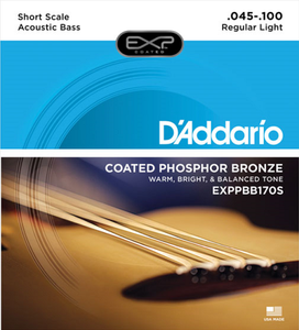 D'addario Coated Phosphor Bronze, Short Scale, 45-100 Acoustic Bass Guitar Strings