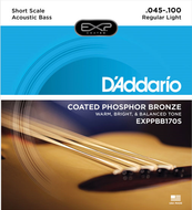 D'addario Coated Phosphor Bronze, Short Scale, 45-100 Acoustic Bass Guitar Strings