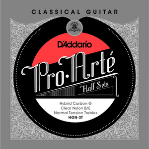 D'addario Pro-Arte Hybrid Carbon G Treble, Normal Tension Half Set Classical Guitar Strings