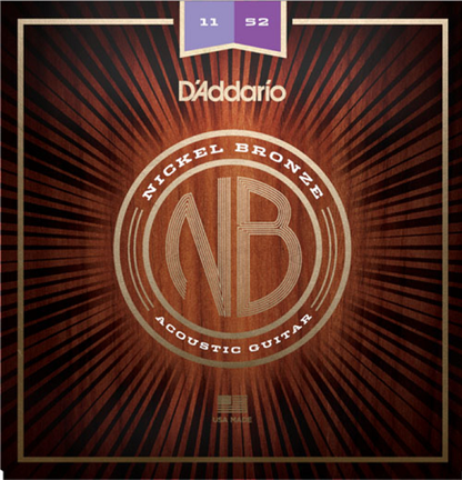 D'addario Nickel Bronze, Custom Light, 11-52 Acoustic Guitar Strings